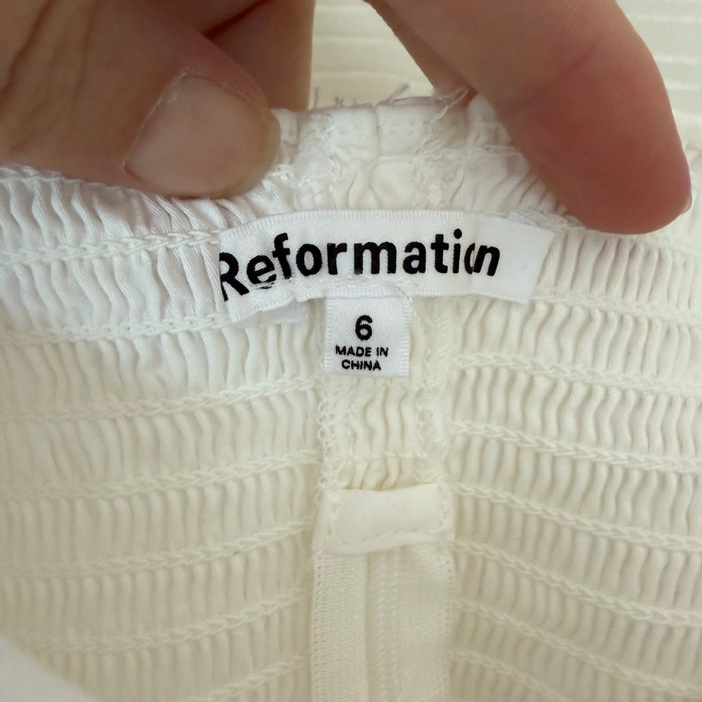 Reformation White Ruffle-Strap Square Neck Tank - Picture 5 of 5